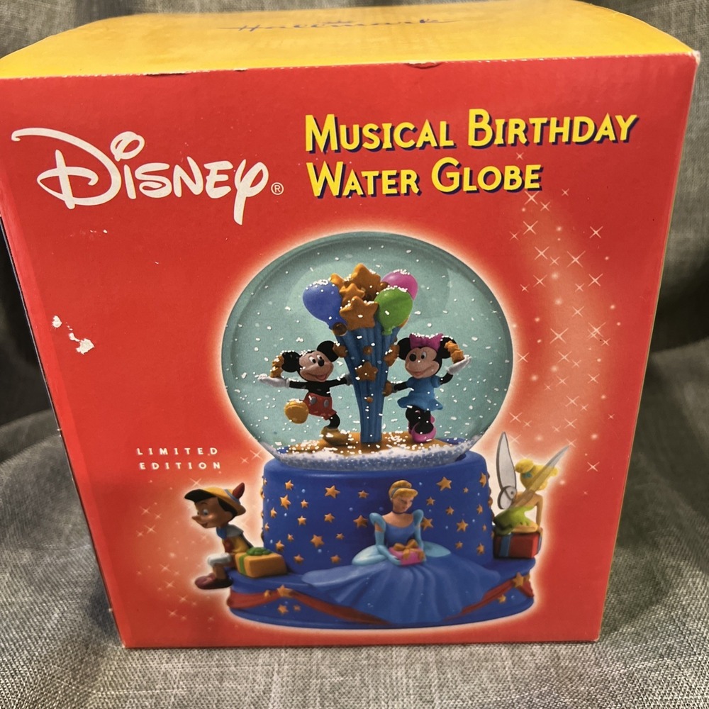 2001 Disney Musical Birthday Water Globe Hallmark Limited Walt's 100th Edition‎